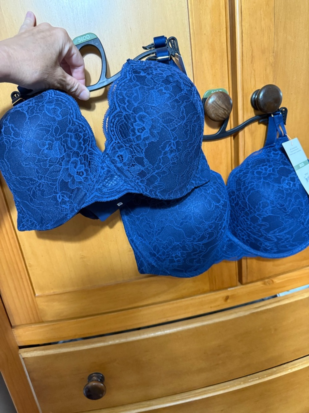 Navy Blue Lace Push-Up Bra Duo